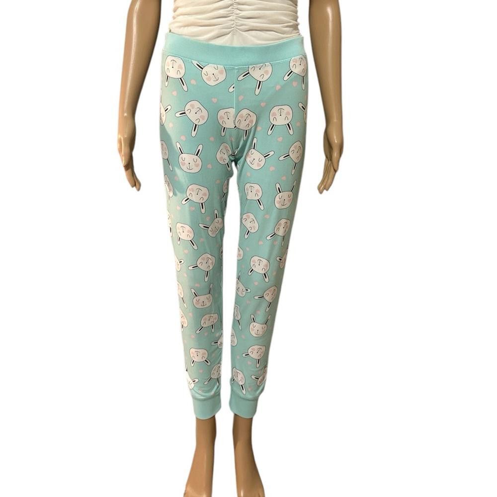 Designer Mint Green Pajama Pants with Bunny Print Size ONE SIZE - 2 Thumbnail