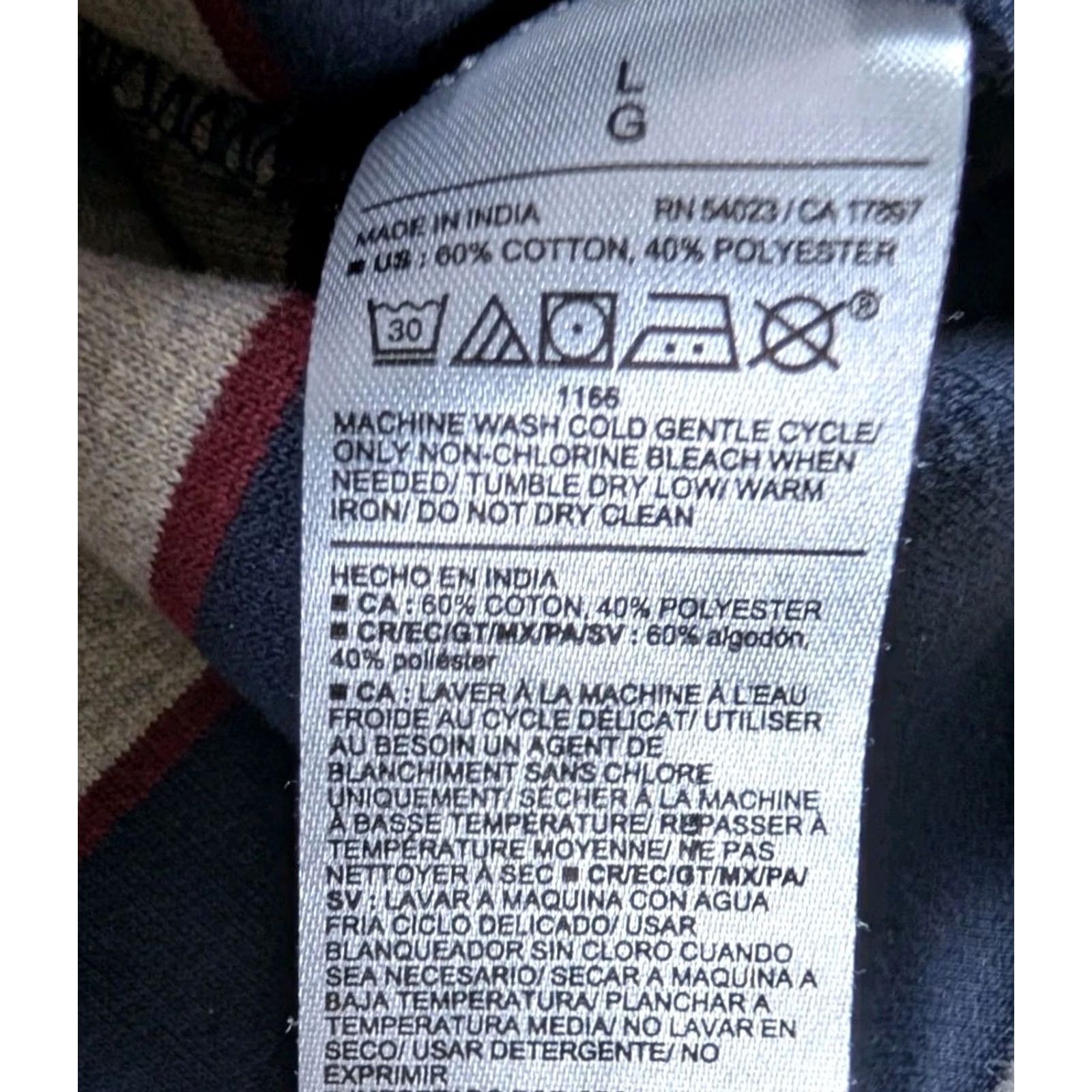 Old Navy Old Navy Polo Shirt Rugby Gray Men's L Corduroy Collar Striped Long Sleeve Polo with Buttoned Collar Cotton Blend N/A Size US L / EU 52-54 / 3 - 8 Thumbnail