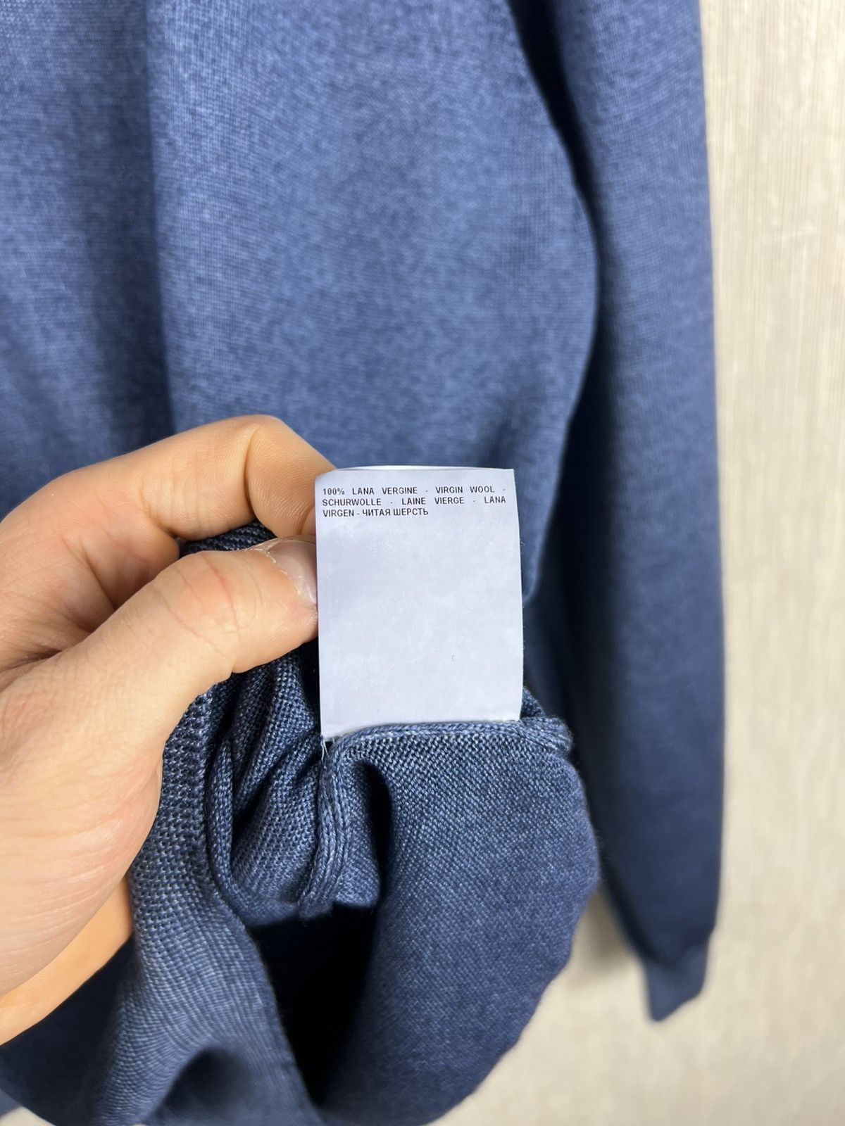 Gran Sasso Gran Sasso virgin wool merino quarter half zip sweater navy Size US L / EU 52-54 / 3 - 18 Thumbnail