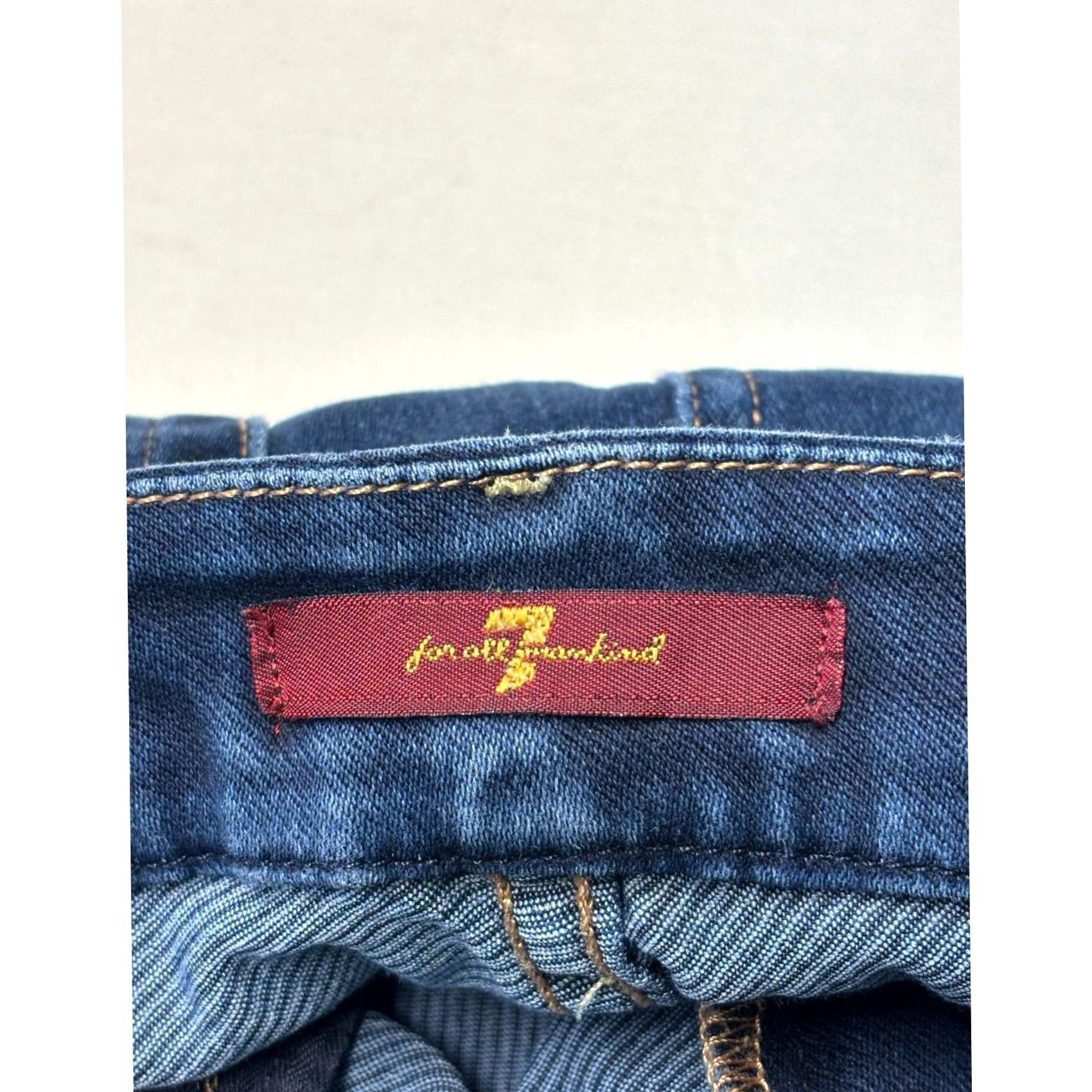 7 For All Mankind 7 For All Mankind Jeans Skinny Denim Womens 29 X 28 Dark Wash Stretch 5-Pocket Mid Rise Size 29" - 5 Thumbnail