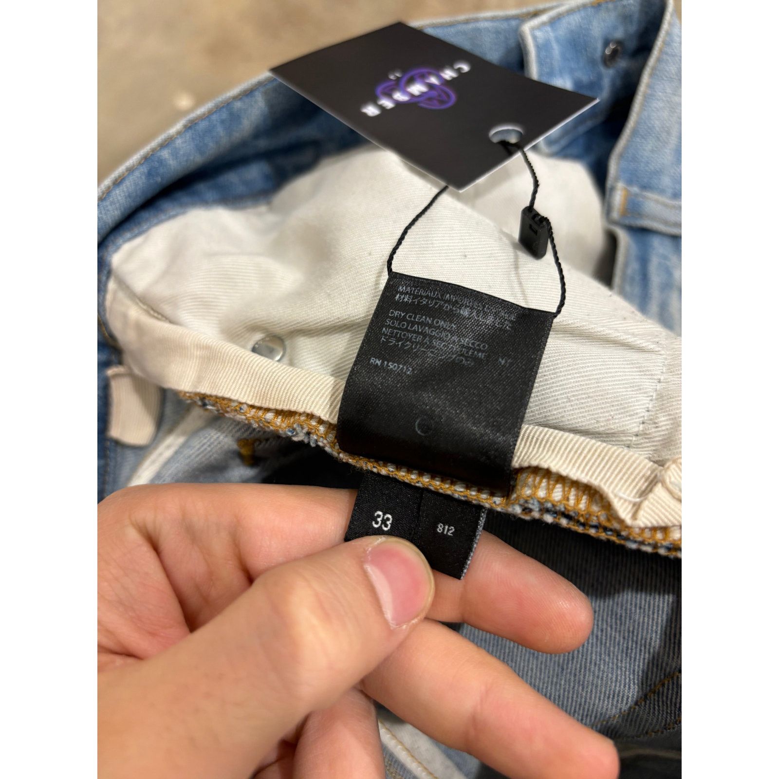 Amiri Amiri Jeans Light Wash Biker Patch Used 33 Size US 33 - 4 Thumbnail