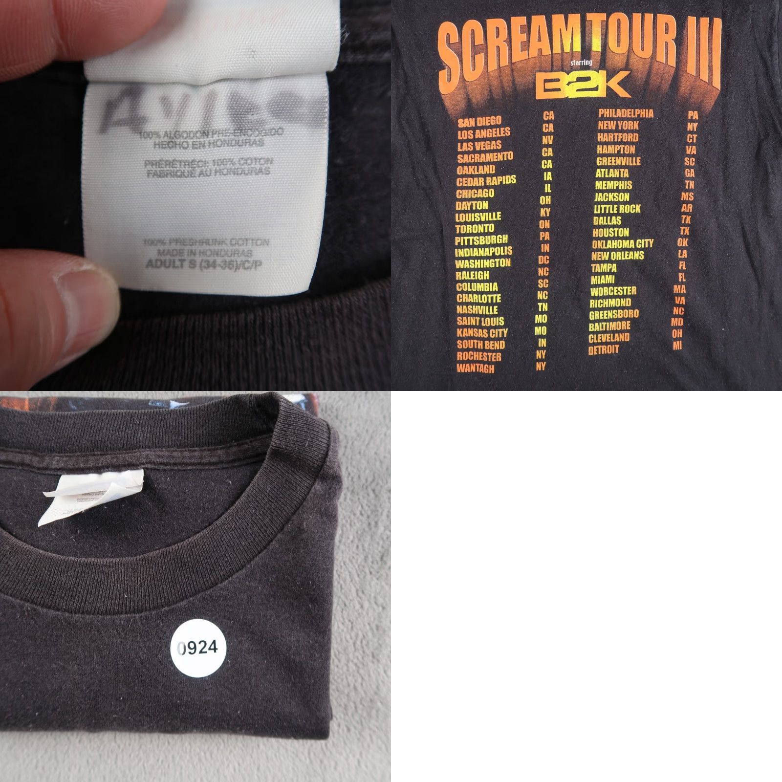 Hanes VINTAGE Hanes T-Shirt S Black S Small Y2K Scream Tour B2K Hip Hop Music Tee 2000s Mens Size US S / EU 44-46 / 1 - 8 Thumbnail
