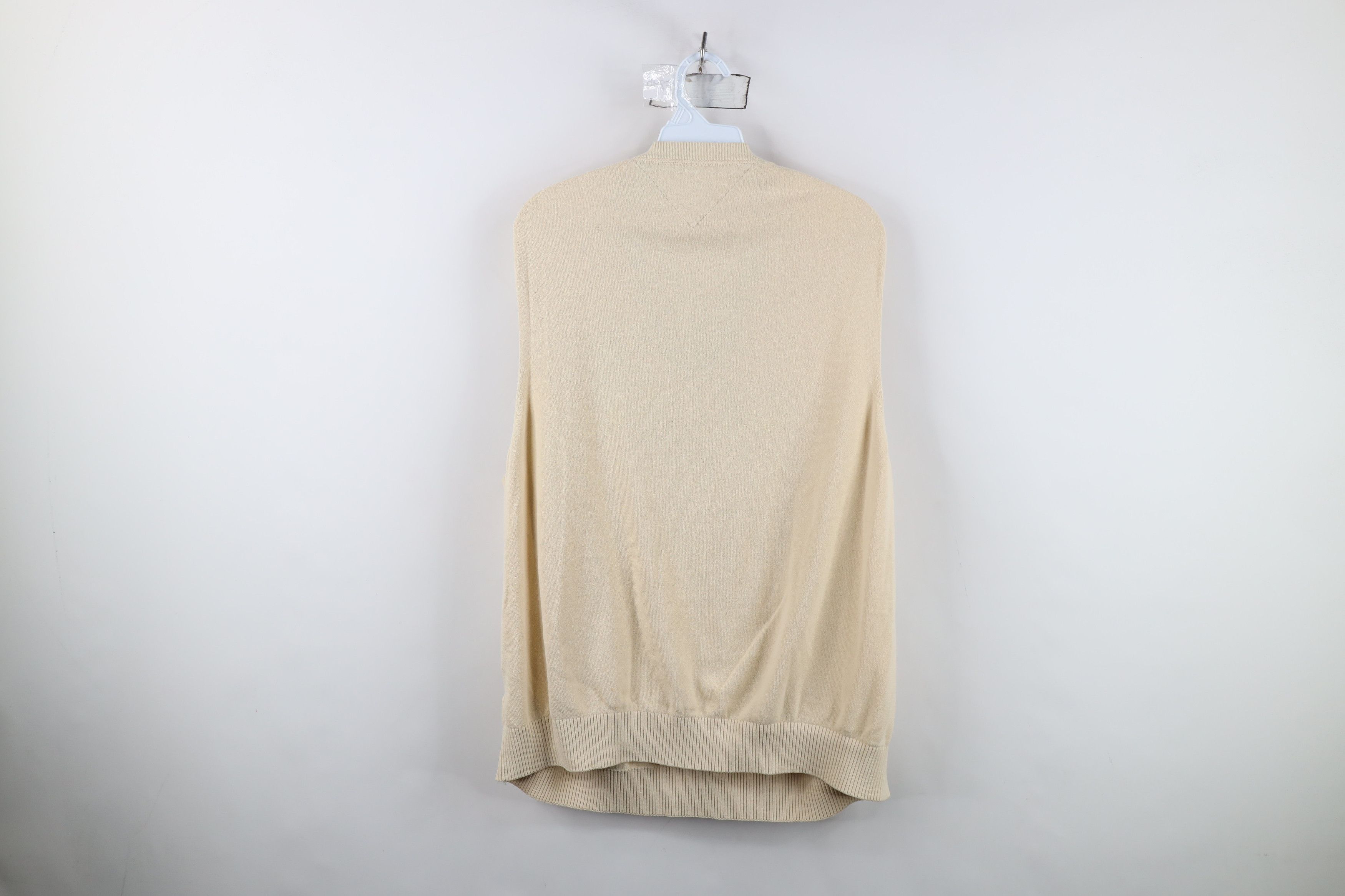 Tommy Hilfiger Vintage Tommy Hilfiger Knit V-Neck Sweater Vest Beige Tan Size US XL / EU 56 / 4 - 11 Thumbnail
