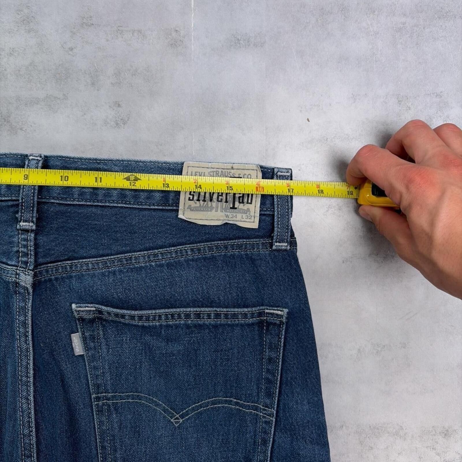 Levi's Y2K Blue Levi’s Silvertab Straight Denim Jeans Size US 34 / EU 50 - 6 Thumbnail