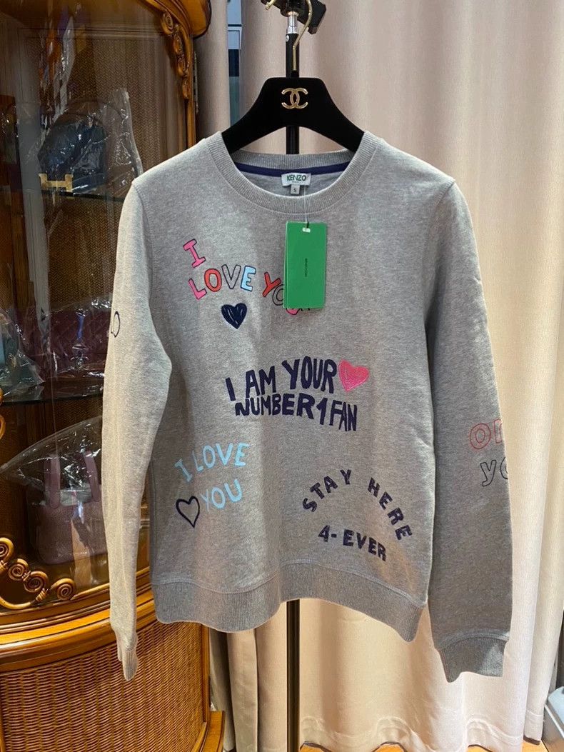 Kenzo KENZO Gray embroidered ladies' hoodie Size S / US 4 / IT 40 - 1 Thumbnail