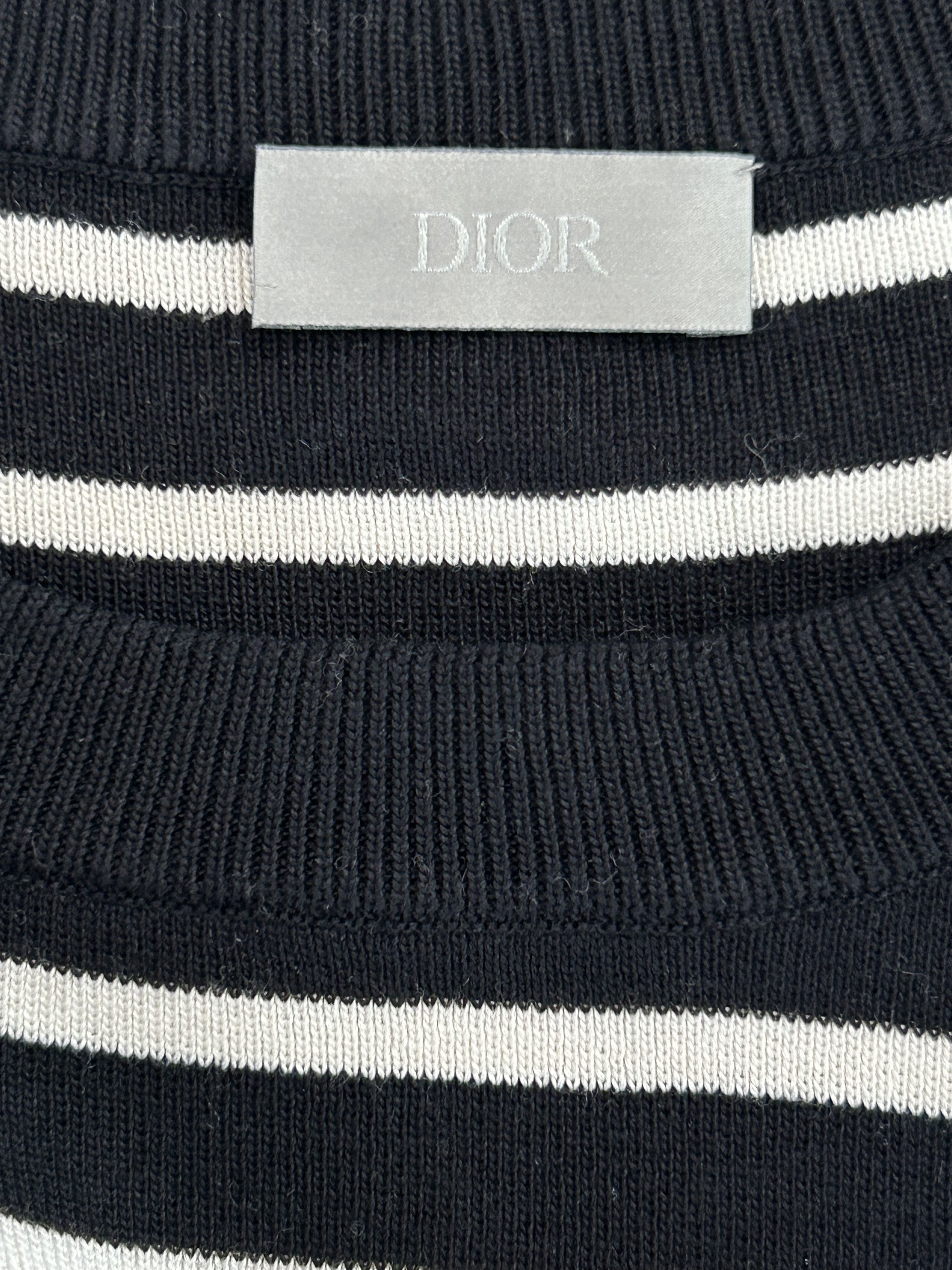 Dior Dior Black & White Striped Logo T-Shirt Size US XL / EU 56 / 4 - 3 Thumbnail