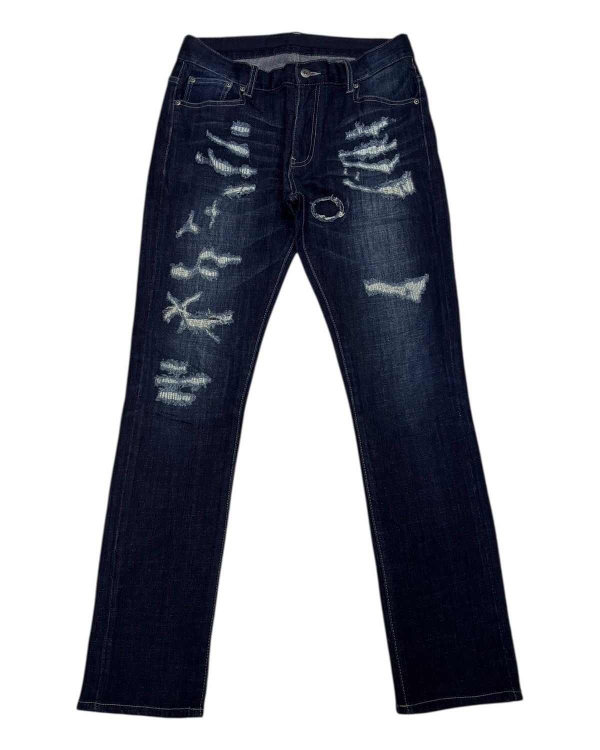 Japanese Brand Regius Evolution Boro Patchwork Distressed Denim Jeans Size 31" - 1 Thumbnail