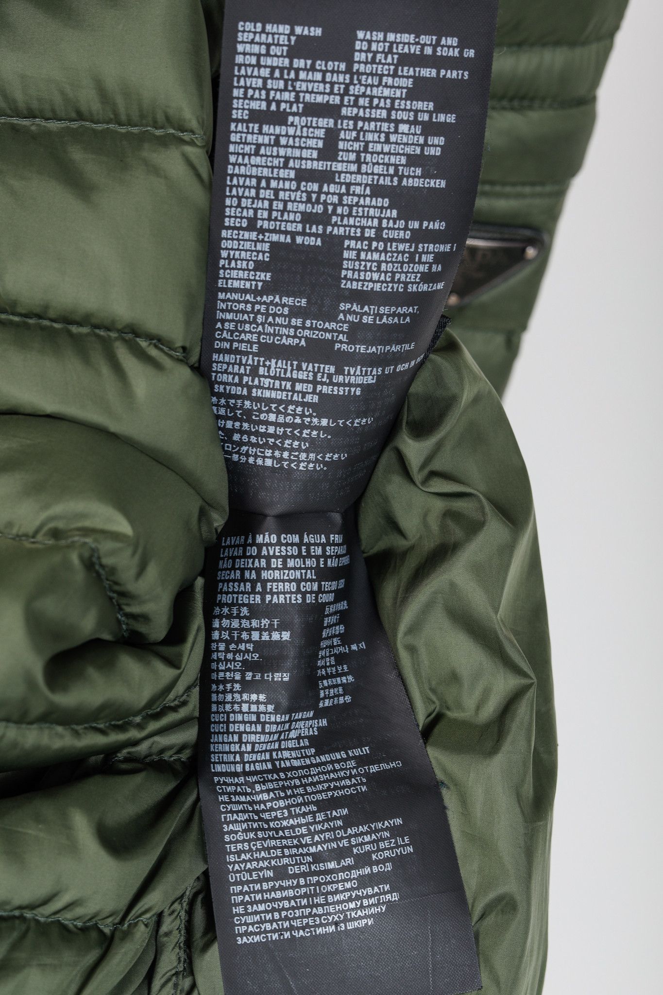 Prada Green Quilted Down Bomber Jacket