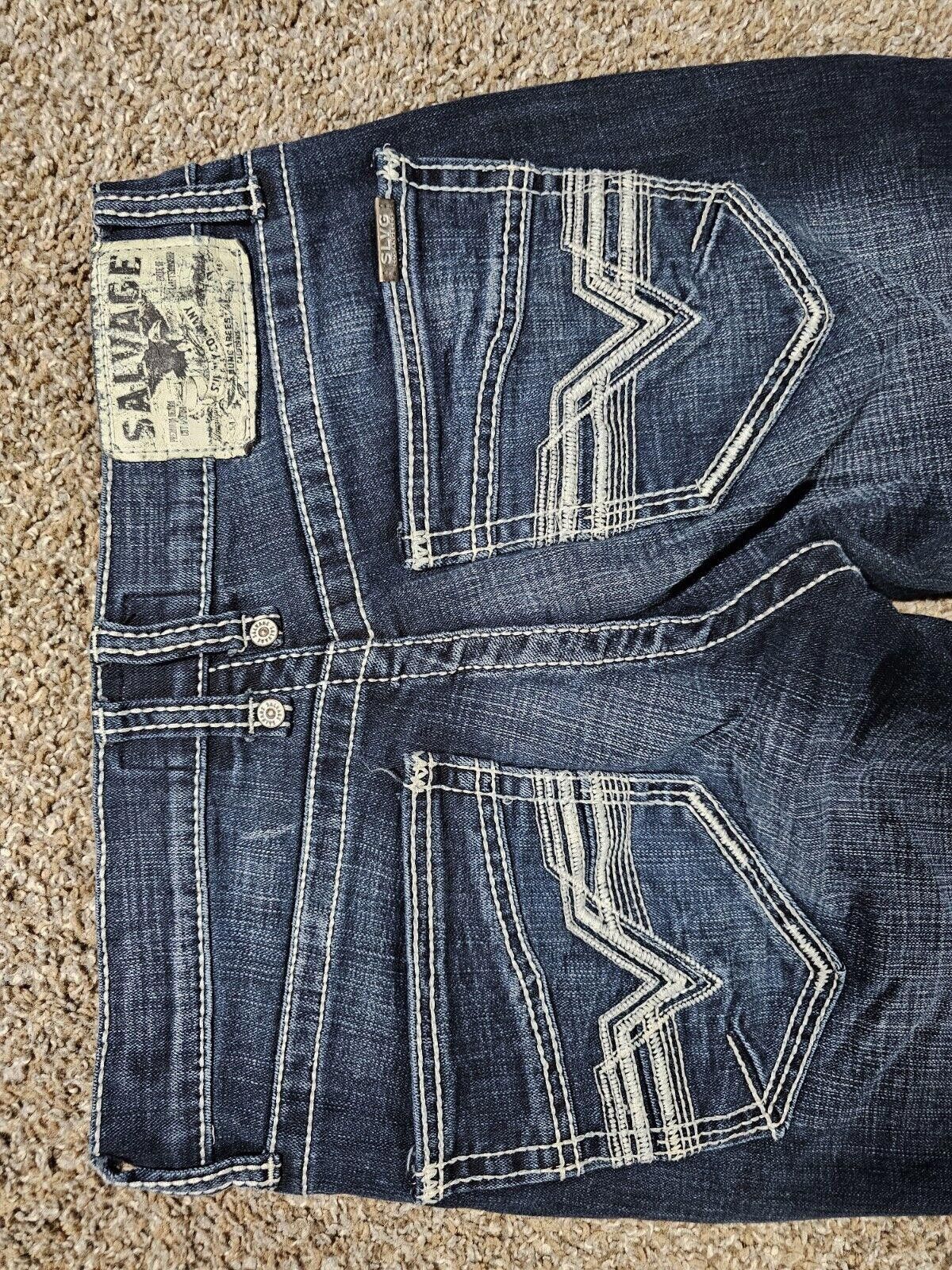 Salvage BUCKLE BKE Dungarees Salvage 31x32 HAVOC Straight Slim Fit Size US 31 - 8 Thumbnail