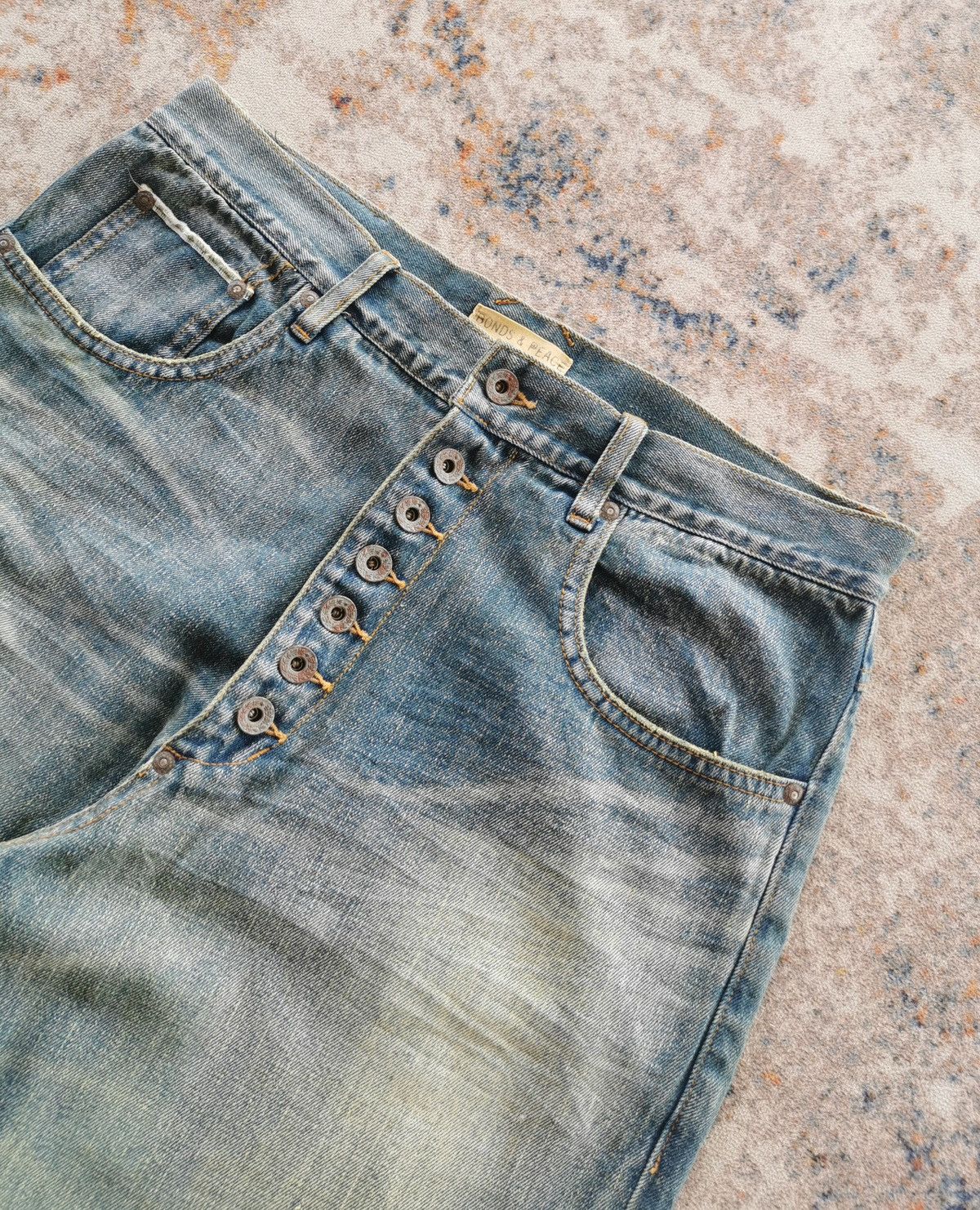 Japanese Brand Bond And Peace Show Button Jeans Size US 32 / EU 48 - 8 Thumbnail
