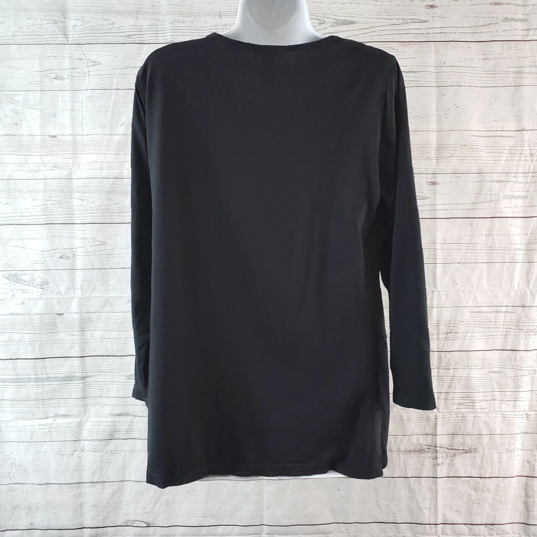 Vintage Focus Casual Life Womens Blouse Shirt Long Sleeve Black Size S Cotton Size S / US 4 / IT 40 - 4 Thumbnail