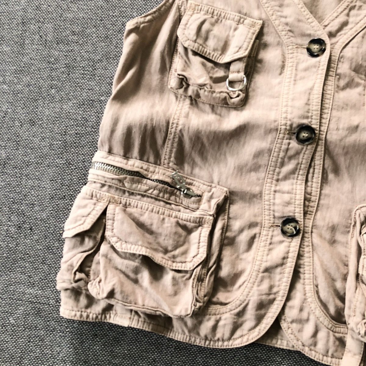 John Galliano GALLIANO Rare Utility Pockets Fishing Vest Size XS / US 0-2 / IT 36-38 - 5 Thumbnail