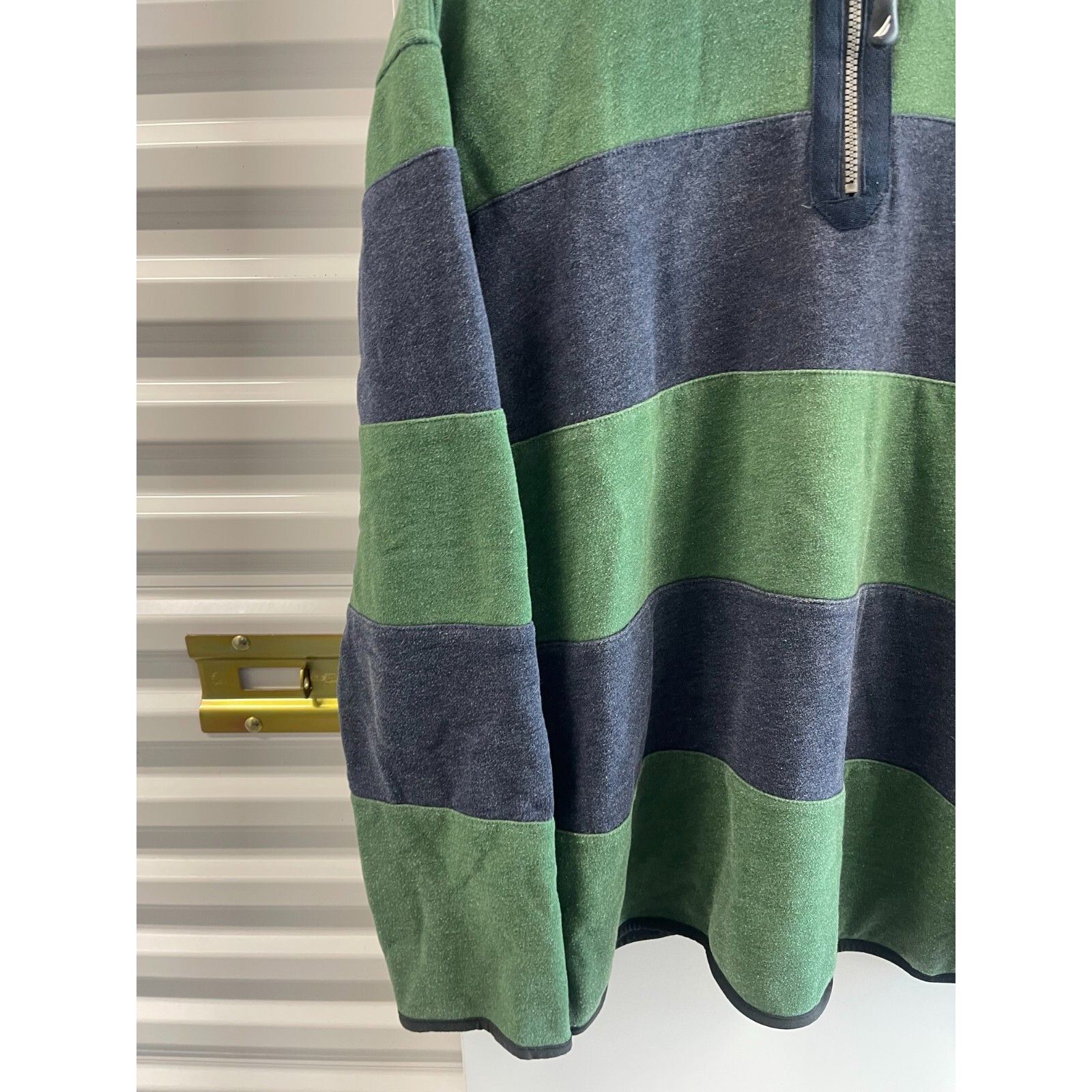 Nautica VTG 90S Y2K NAUTICA BLUE GREEN STRIPE BOATING QUARTER ZIP SW Size US XL / EU 56 / 4 - 3 Thumbnail