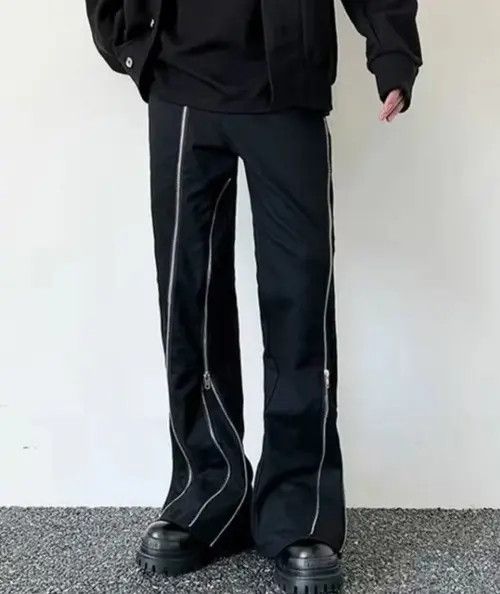 Japanese Brand Kitahara x moto Zipper Design Black Flare Jeans Pant Size US 31 - 6 Thumbnail