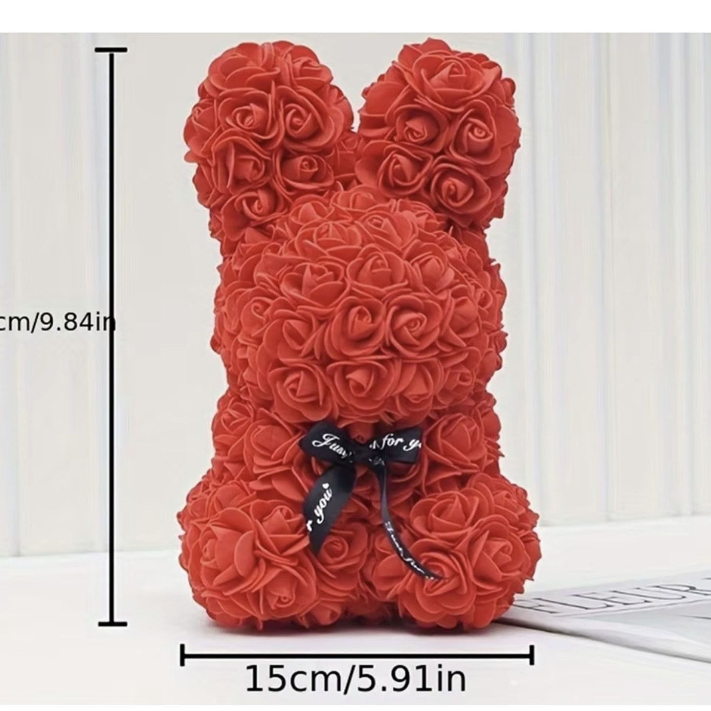 Other New | Stunning White Rose Flower Bunny - Easter Gift Size ONE SIZE - 7 Thumbnail