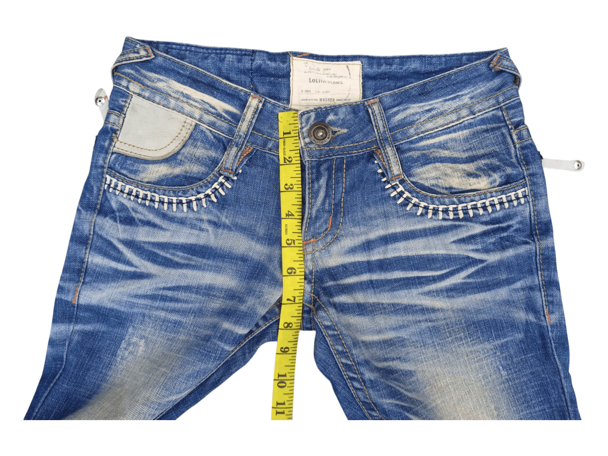 Japanese Brand LOLITA Zipper Back Pocket Low Rise Flare Jeans Size US 26 / EU 42 - 20 Thumbnail