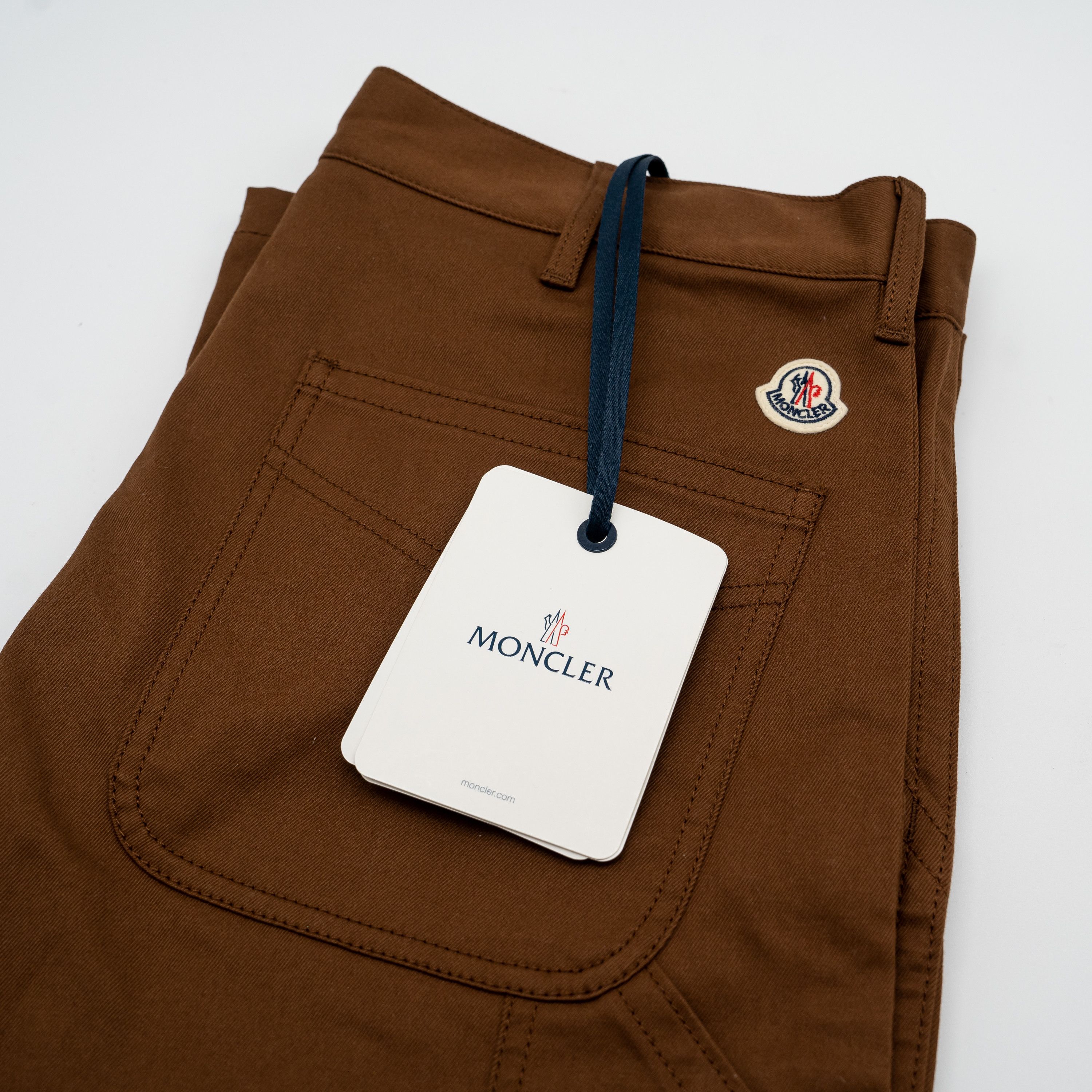 Moncler 48 M Moncler Straight Cotton Gabardine Trousers Brown Size US 32 / EU 48 - 8 Thumbnail