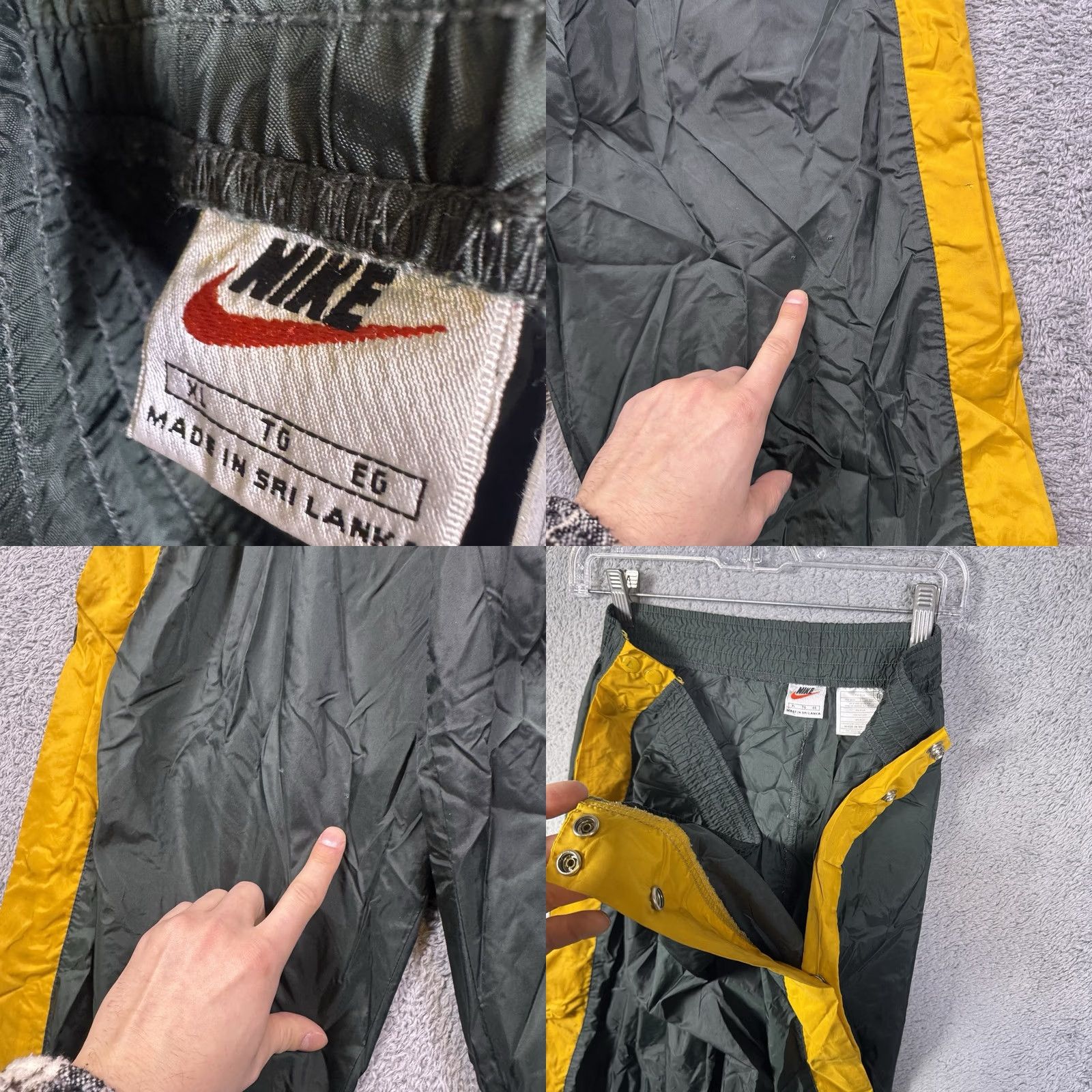 Nike 90s Basketball Track Pants - Nike Mens XL Fit - Sweatpants - Green - Polyester Size US 36 / EU 52 - 8 Thumbnail