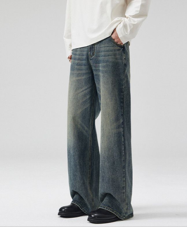Vintage American retro cleanfit men's loose straight flared jeans Size US 32 / EU 48 - 1 Thumbnail