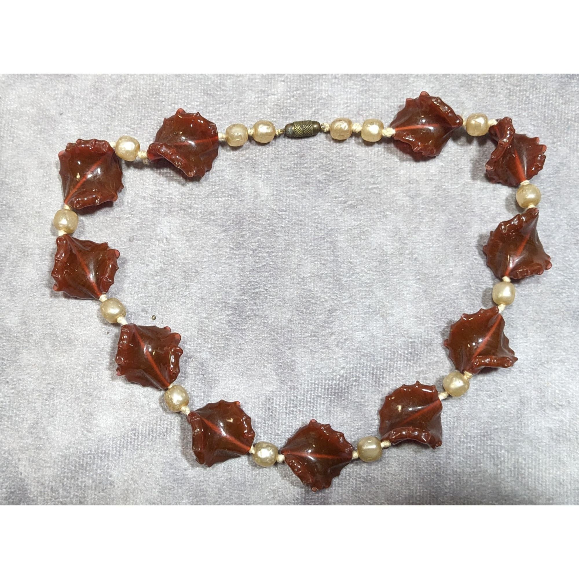 Other Vintage Abstract Glass And Faux Pearl Necklace Size ONE SIZE - 4 Thumbnail