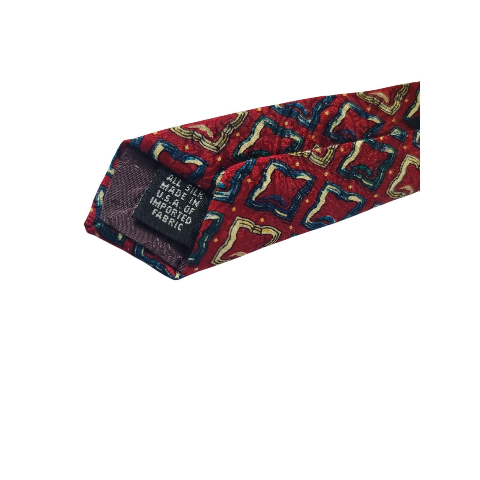 Dior Vintage Christian Dior Designer Red 100% Silk Mens Tie Size ONE SIZE - 4 Thumbnail
