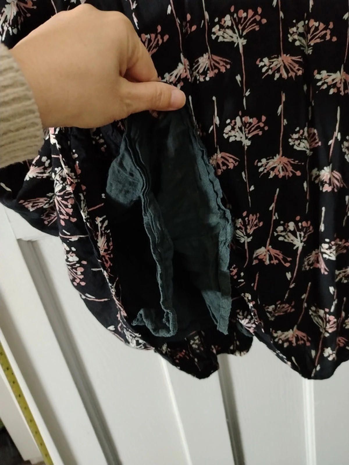 Japanese Brand Jaba black floral long sleeve dress ruffle neck Size S / US 4 / IT 40 - 9 Thumbnail