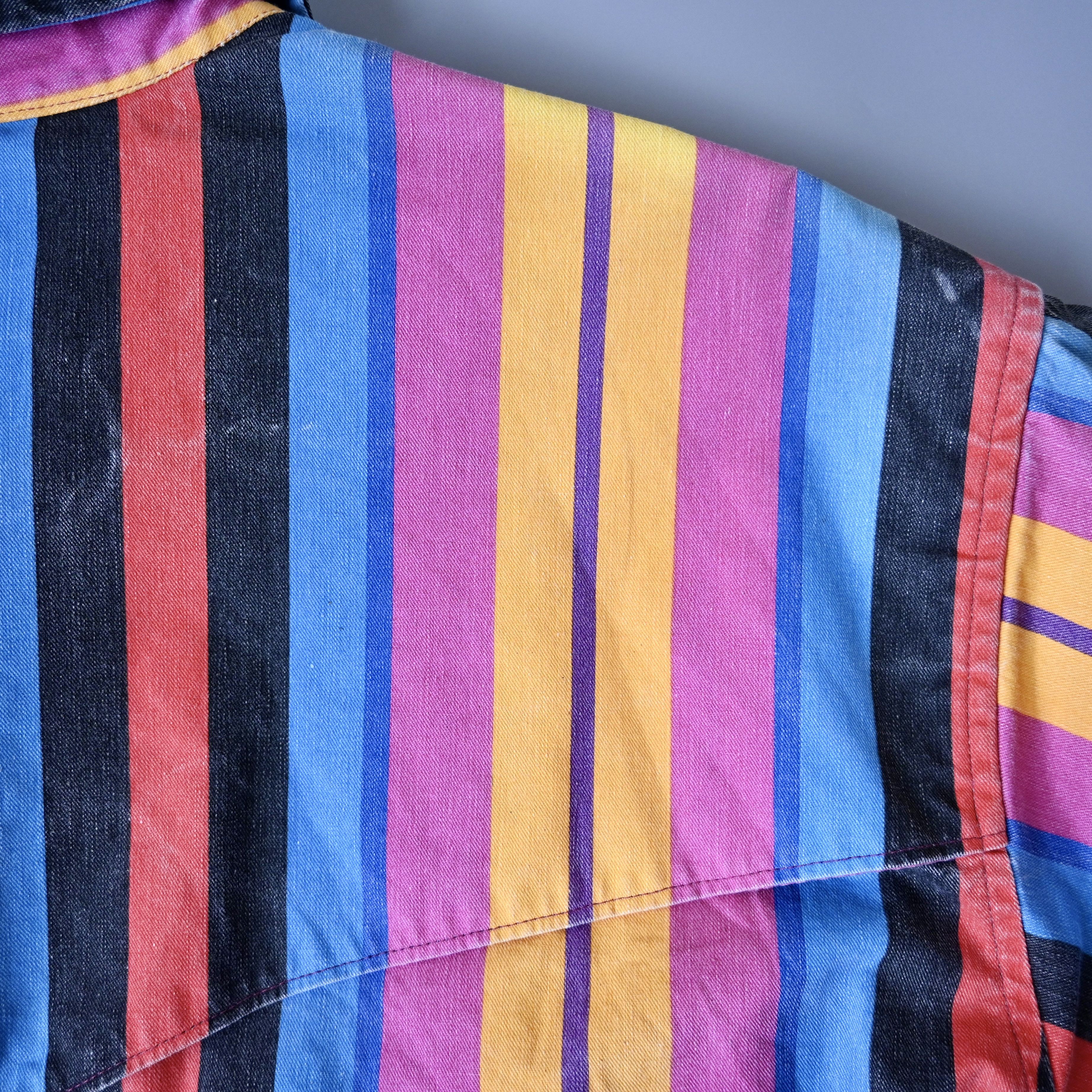 VTG 1990s Wrangler Brushpopper cape shirt multi/pink 16.5