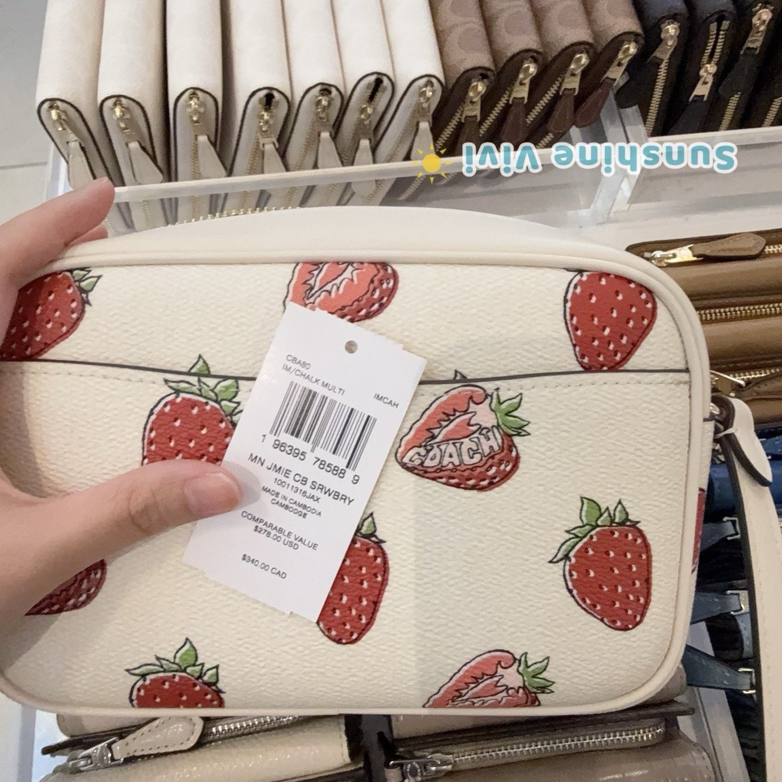 Coach NWT Coach Mini Jamie Camera Bag Strawberry Pink CBA80 Chalk Size ONE SIZE - 4 Thumbnail