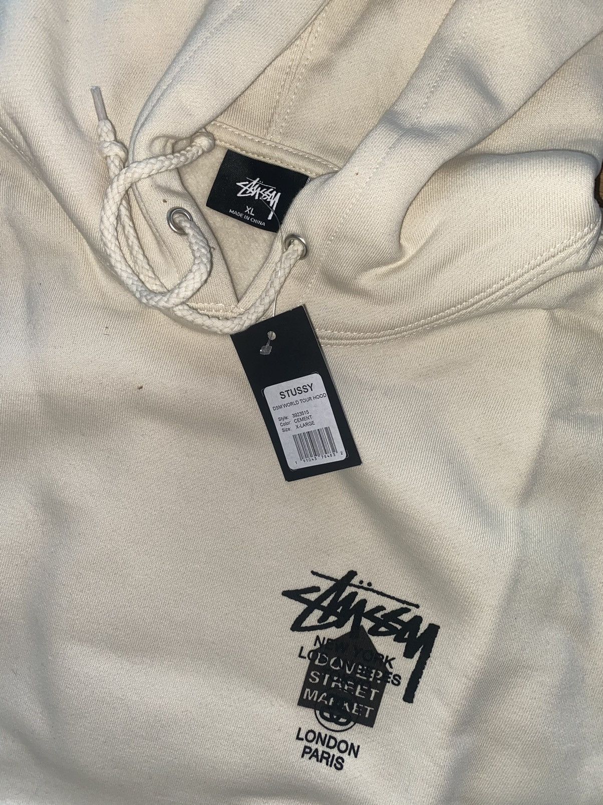 Stussy Stussy x Dover Street Market DSM World Tour Cement Hoodie | Grailed