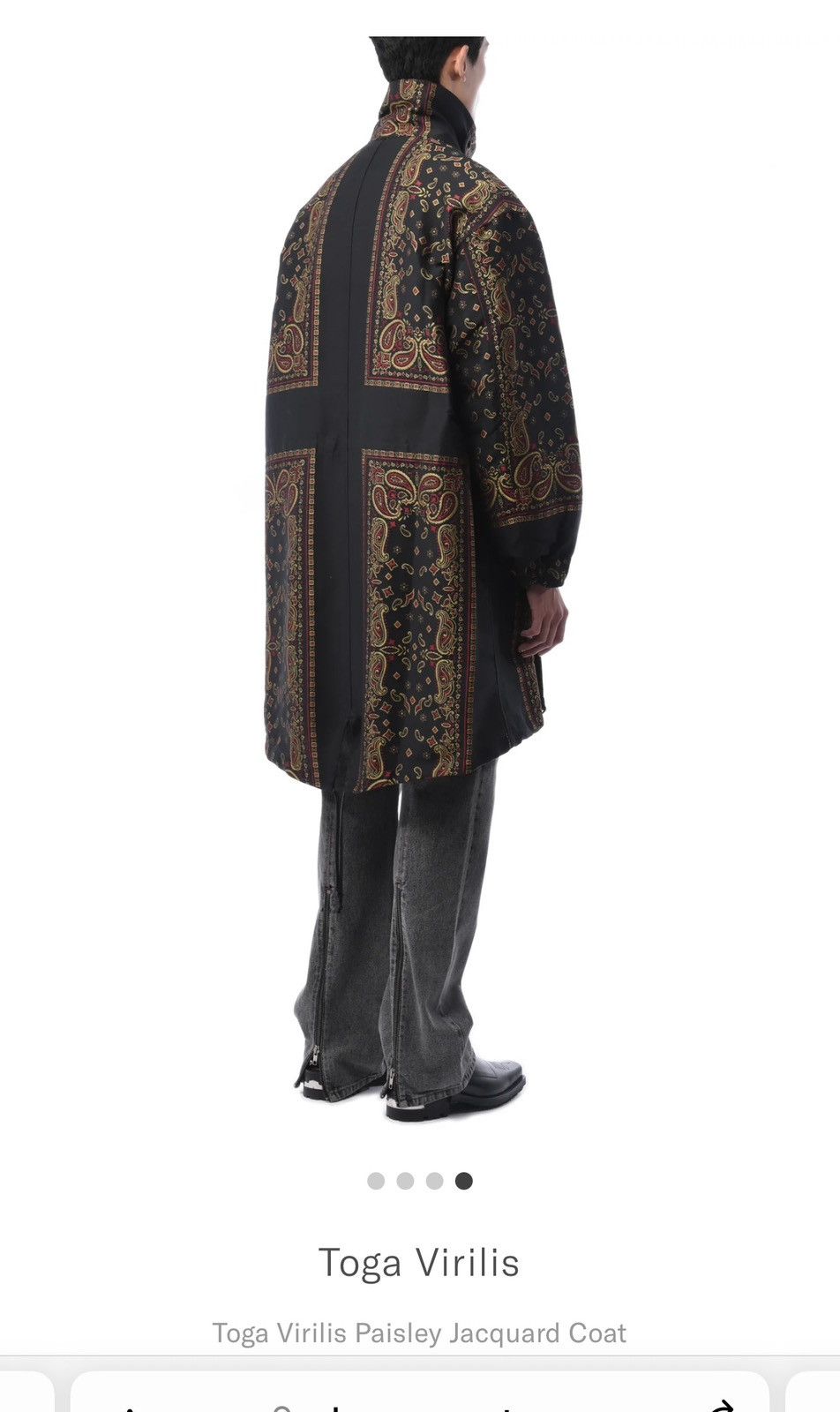 2022／　TOGA VIRILIS Paisley Jacquard Coat Toga Pulla Toga Virilis Paisley Jacquard Coat size 44 | Grailed