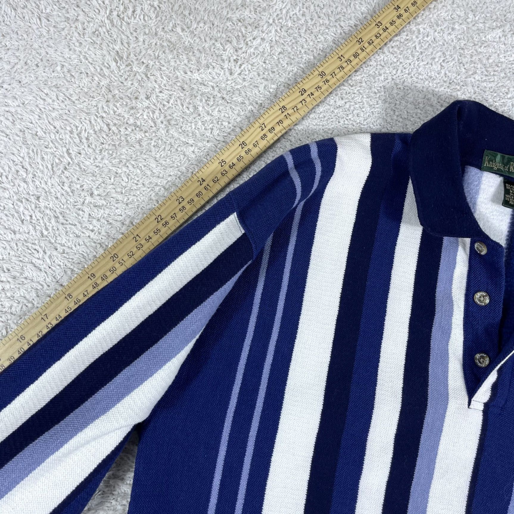 Vintage VINTAGE Knights of the Round Table Polo Sweatshirt Men’s XL Blue Striped Rugby 90s Size US XL / EU 56 / 4 - 7 Thumbnail