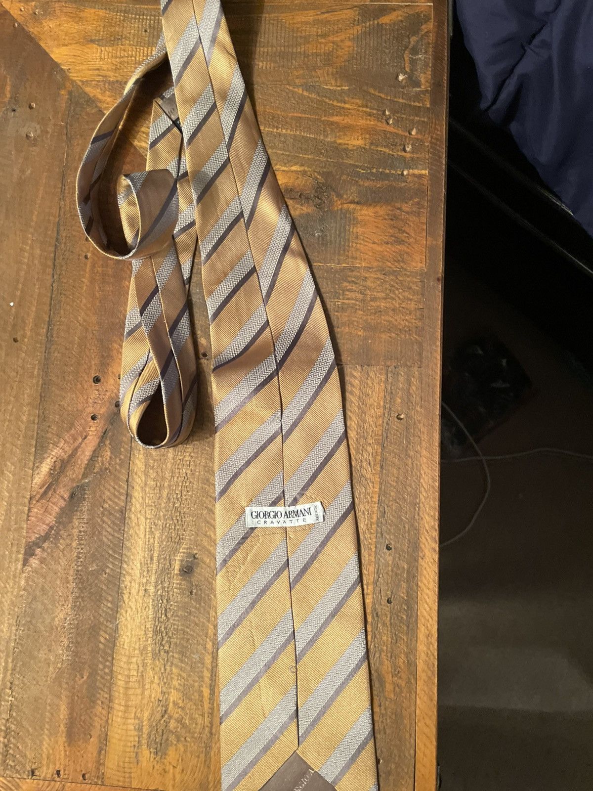 Giorgio Armani Vintage Giorgio Armani Cravatte Silk Striped Tie Handmade Size ONE SIZE - 3 Thumbnail