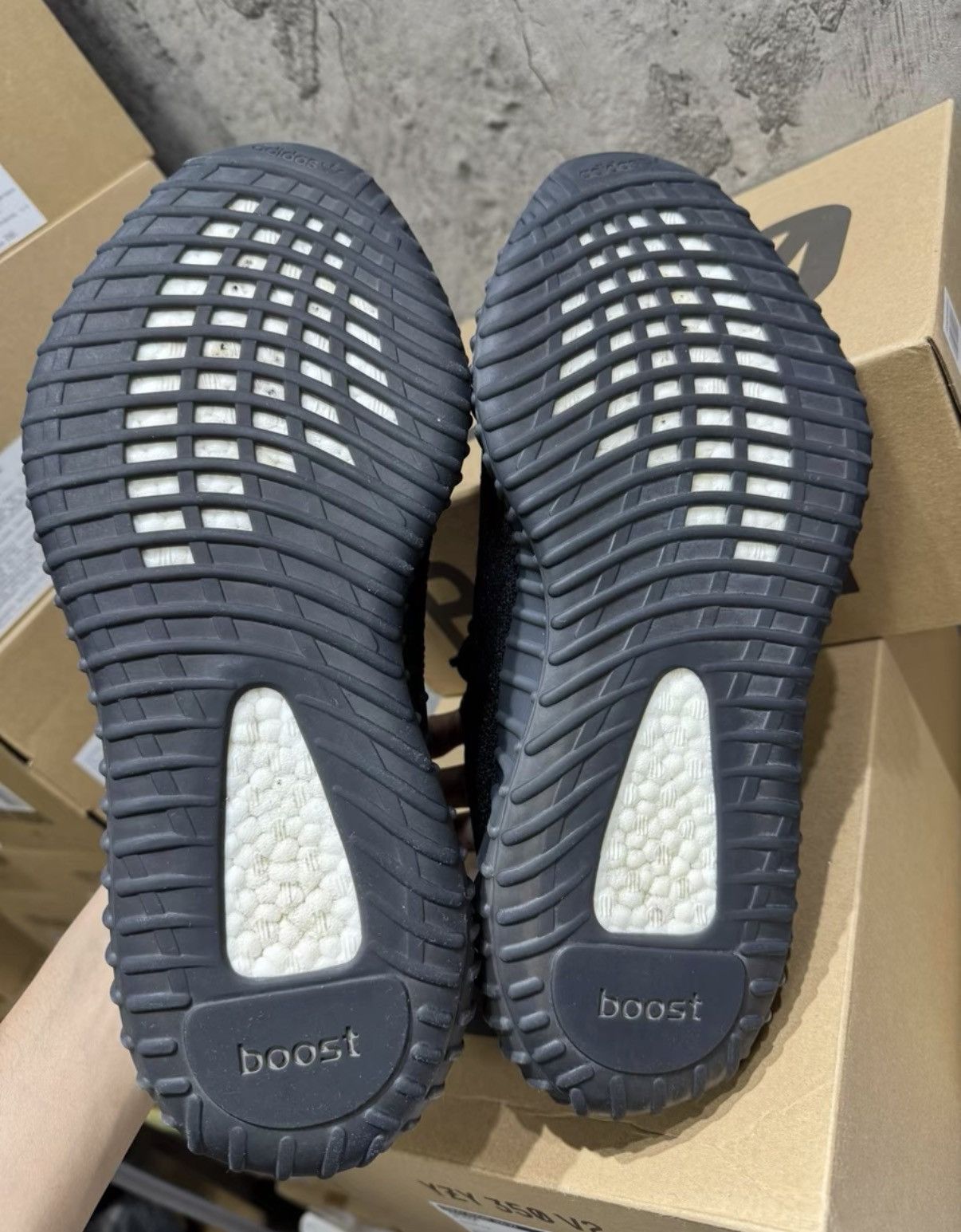 Adidas Adidas Yeezy 350 Black & Blue GY7164, Blue Stripe K37 Size US 10.5 / EU 43-44 - 7 Thumbnail
