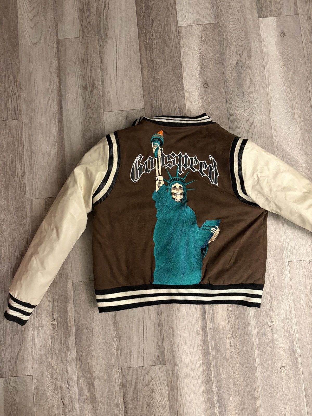 Godspeed Brown Godspeed Calf Leather Varsity Jacket Size US L / EU 52-54 / 3 - 2 Thumbnail