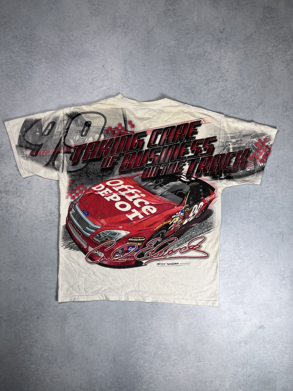 Hanes × NASCAR × Vintage Y2K VINTAGE NASCAR RACING ALL OVER PRINT T-SHIRT Size US L / EU 52-54 / 3 - 2 Thumbnail