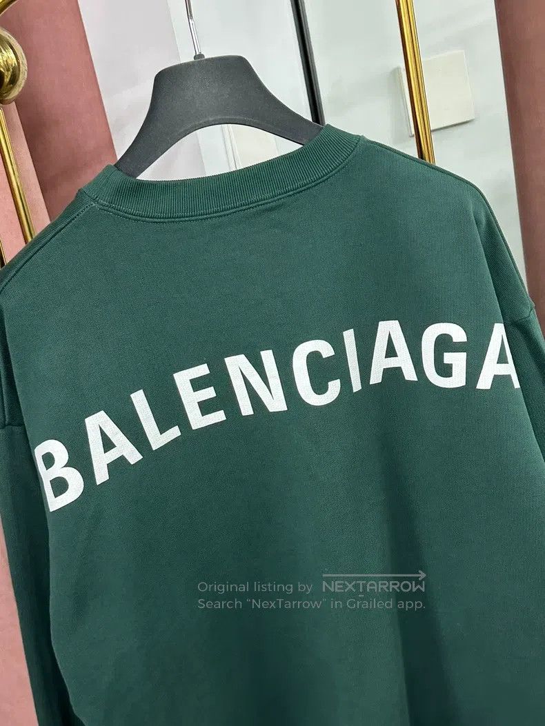 Balenciaga Balenciaga Green logo letter round neck sweater long sleev Size US S / EU 44-46 / 1 - 3 Thumbnail