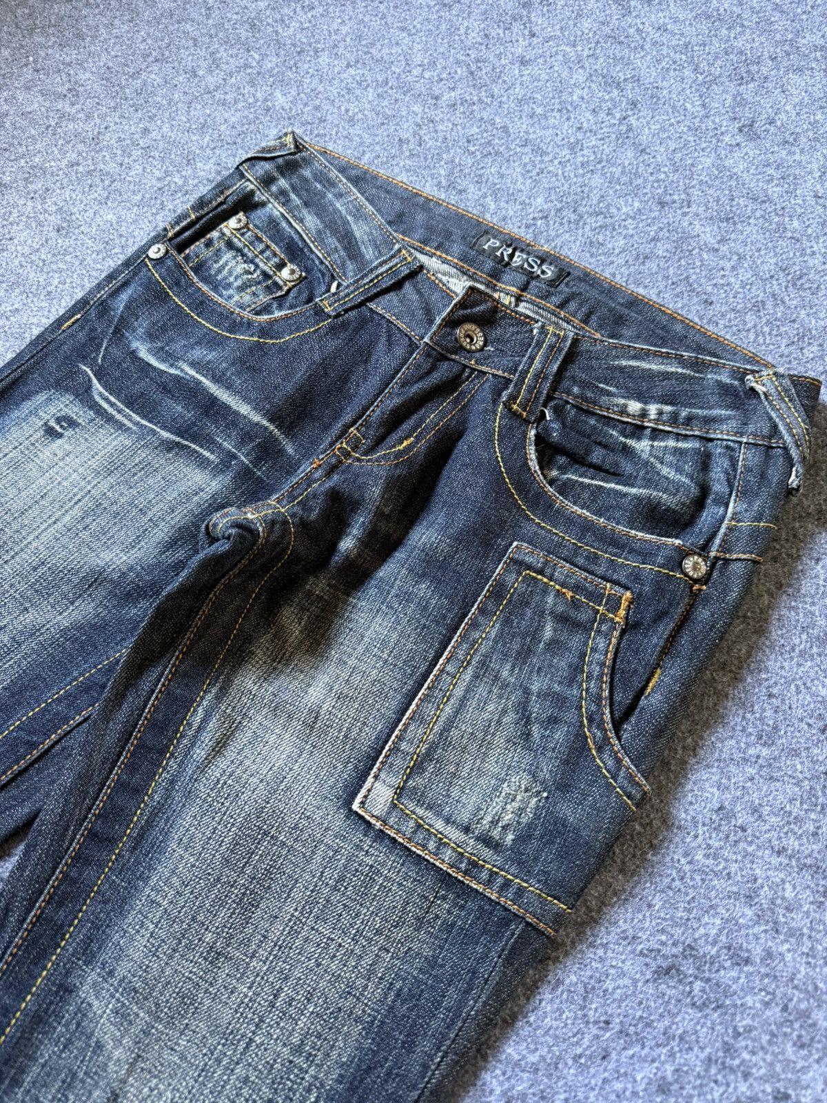 If Six Was Nine Press Japan Embroidered Tribal Paneled Spiral Flared Jeans Size US 27 - 5 Thumbnail