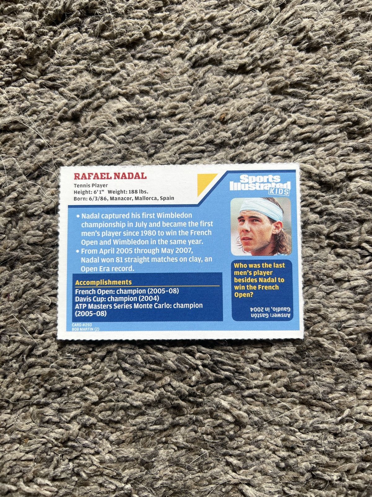Hypebeast 2008 Sports Illustrated Kids #293 Rafael Nadal Card Size ONE SIZE - 2 Thumbnail