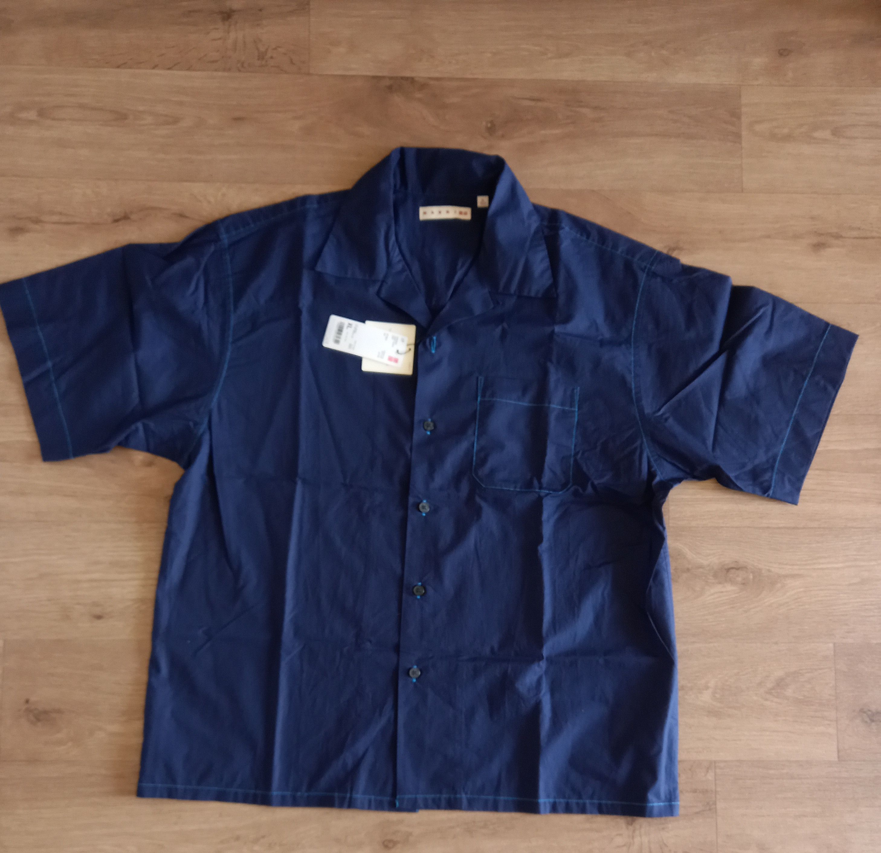 Marni × Uniqlo UNIQLO x MARNI Oversized Shirt Navy Blue sz Asian XL (US L) Size US L / EU 52-54 / 3 - 1 Thumbnail