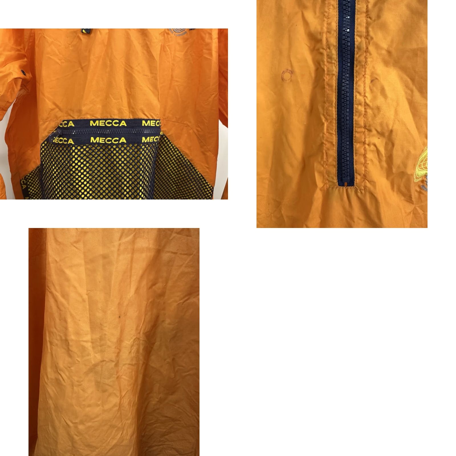 Vintage VINTAGE Mecca Hoodie Windbreaker Jacket XL Orange Nylon Quarter Zip Pullover Hip Hop RAP WINDKICK? Size US XL / EU 56 / 4 - 8 Thumbnail