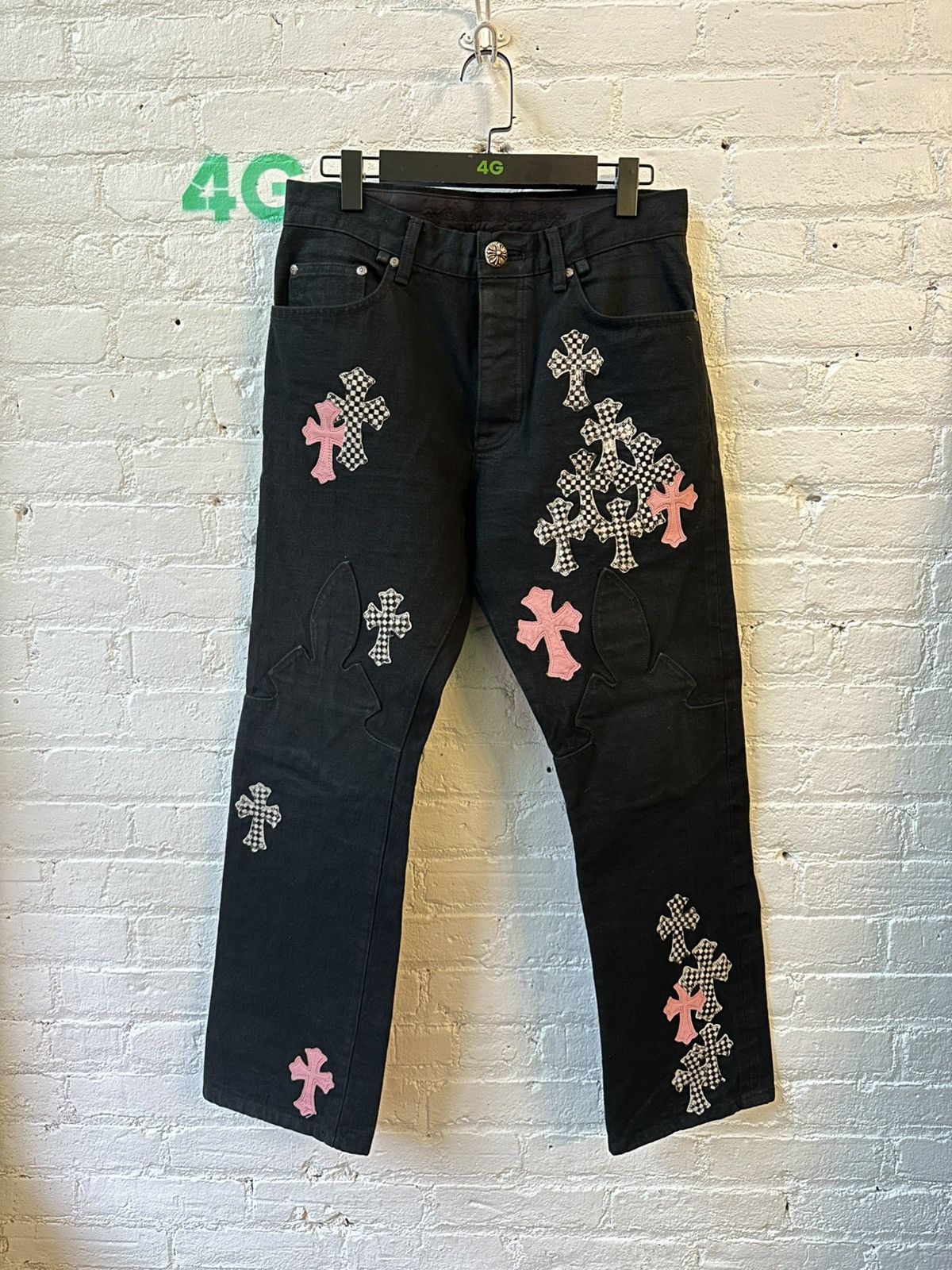 Chrome Hearts CHROME HEARTS CHECKARD & PINK PATCH DENIM Size US 32 / EU 48 - 1 Thumbnail