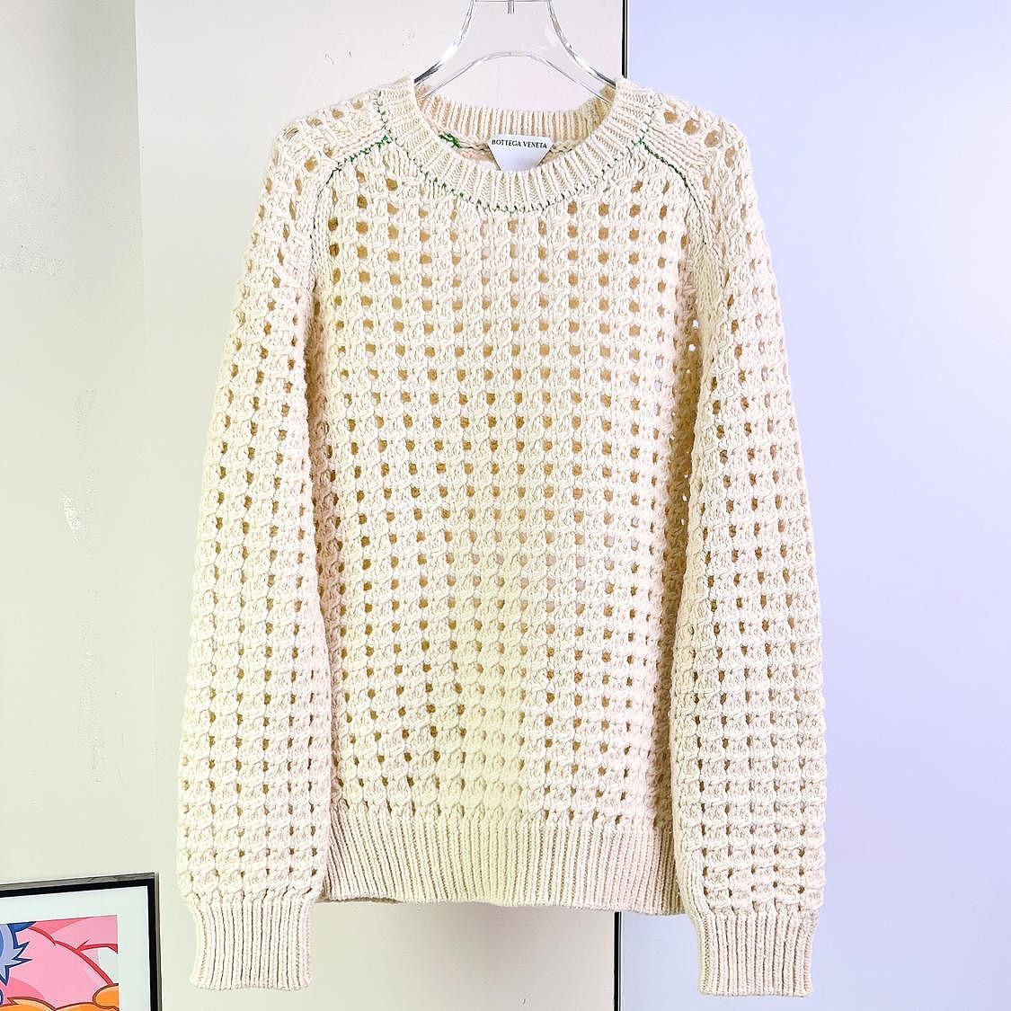 Bottega Veneta Bottega Veneta Open Knit Wool Sweater Size S Size S / US 4 / IT 40 - 1 Thumbnail