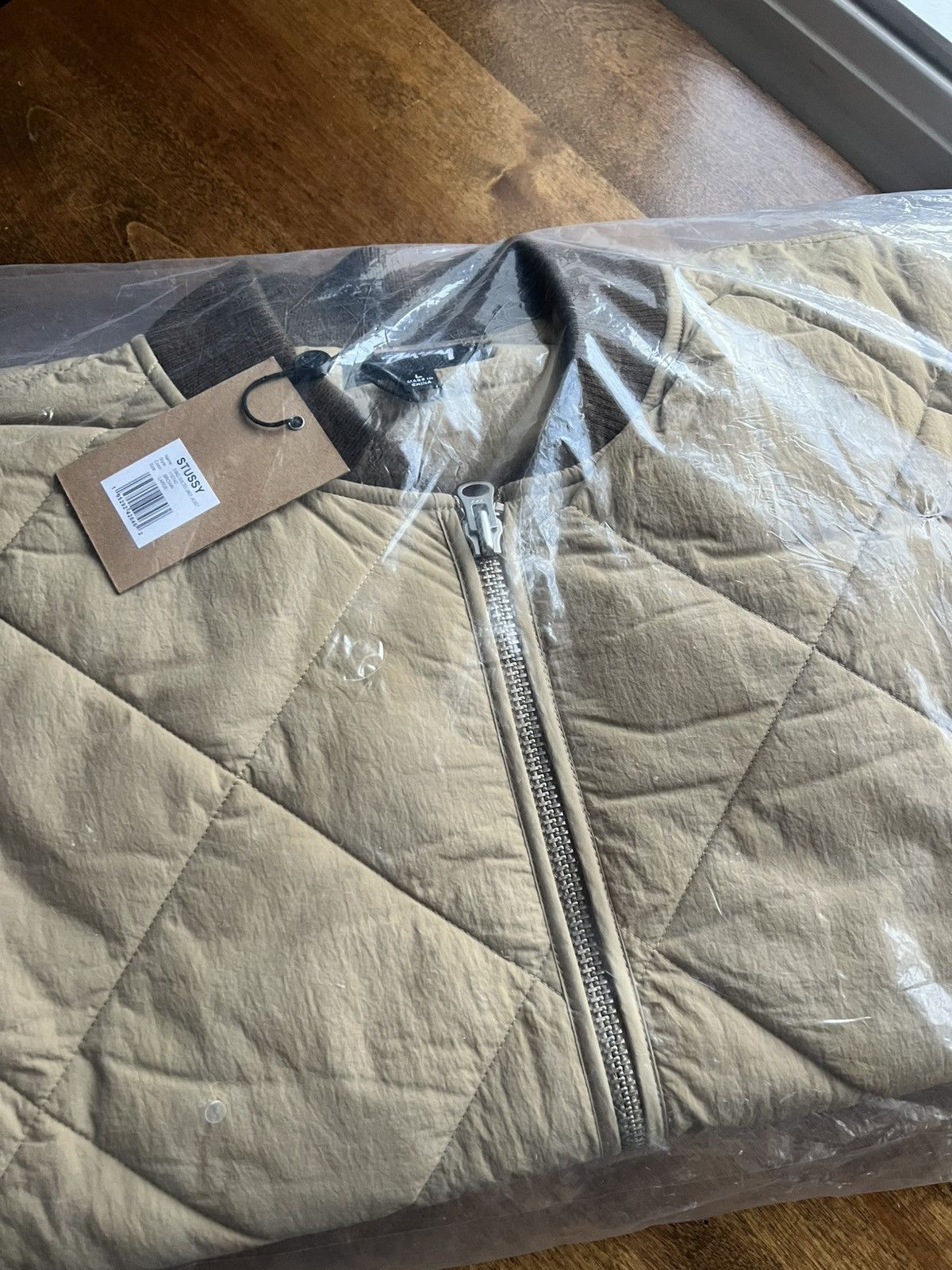 Stussy × Vintage Stussy 8 Ball Quilted Liner Jacket Tan Brown Size US L / EU 52-54 / 3 - 4 Thumbnail