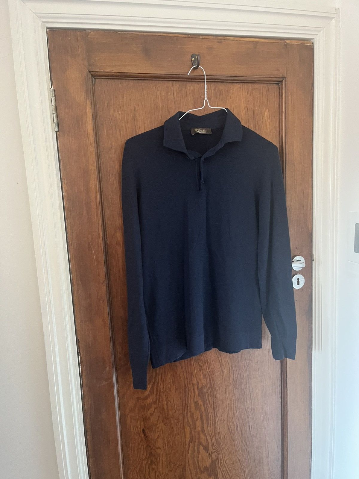 Loro Piana navy baby cashmere polo size 50