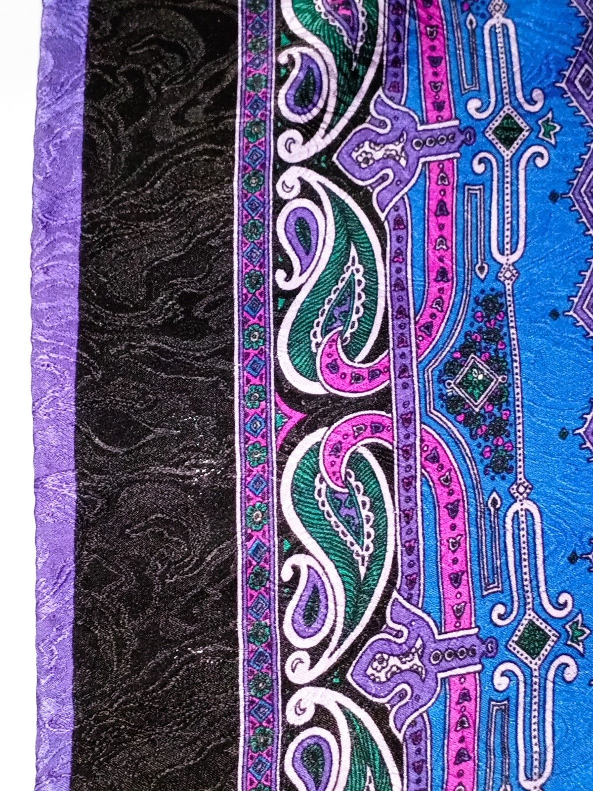 Fendi FENDI ROMA ITALY Blue Indian Sultan Geometric Silk Scarf Size ONE SIZE - 12 Thumbnail