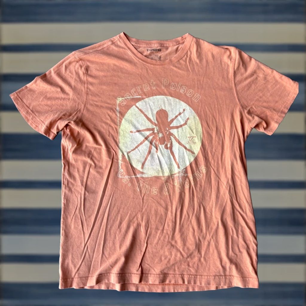 Express VINTAGE Express T-Shirt Large Grunge Skull Wings Cyber Orange Cotton Men Short Sleeve Crew Neck Size US L / EU 52-54 / 3 - 1 Thumbnail