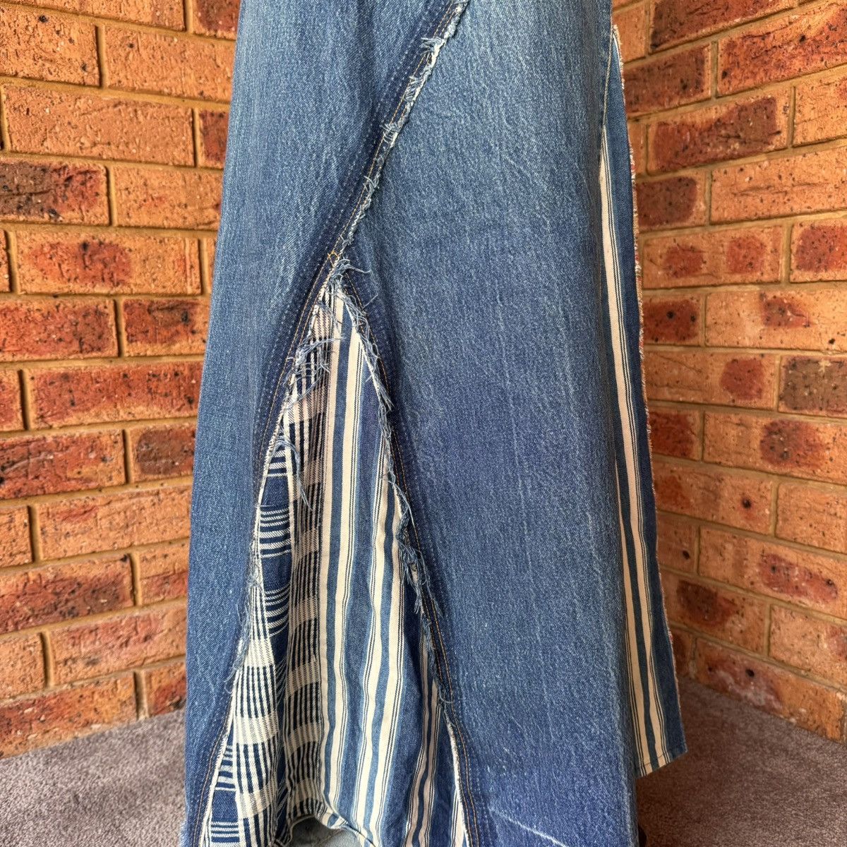 Levi's Vintage Clothing Vintage Levi’s 701 patchwork denim maxi skirt Size 29" - 10 Thumbnail
