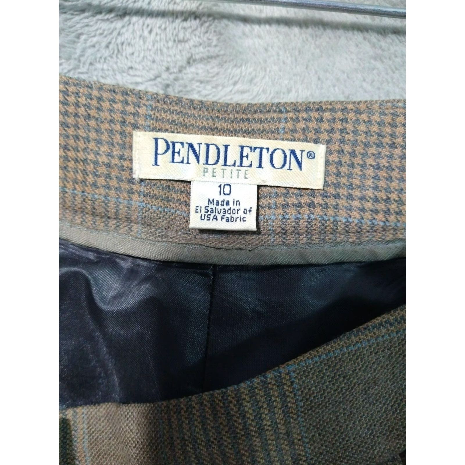 Pendleton VINTAGE Pendleton Dress Pants Women 10P Beige Plaid Wool Trousers Size 32" / US 10 / IT 46 - 7 Thumbnail