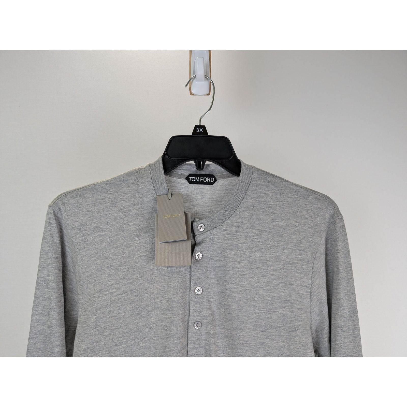 Tom Ford o1rshd1 Henley shirt in Grey Size US M / EU 48-50 / 2 - 2 Thumbnail