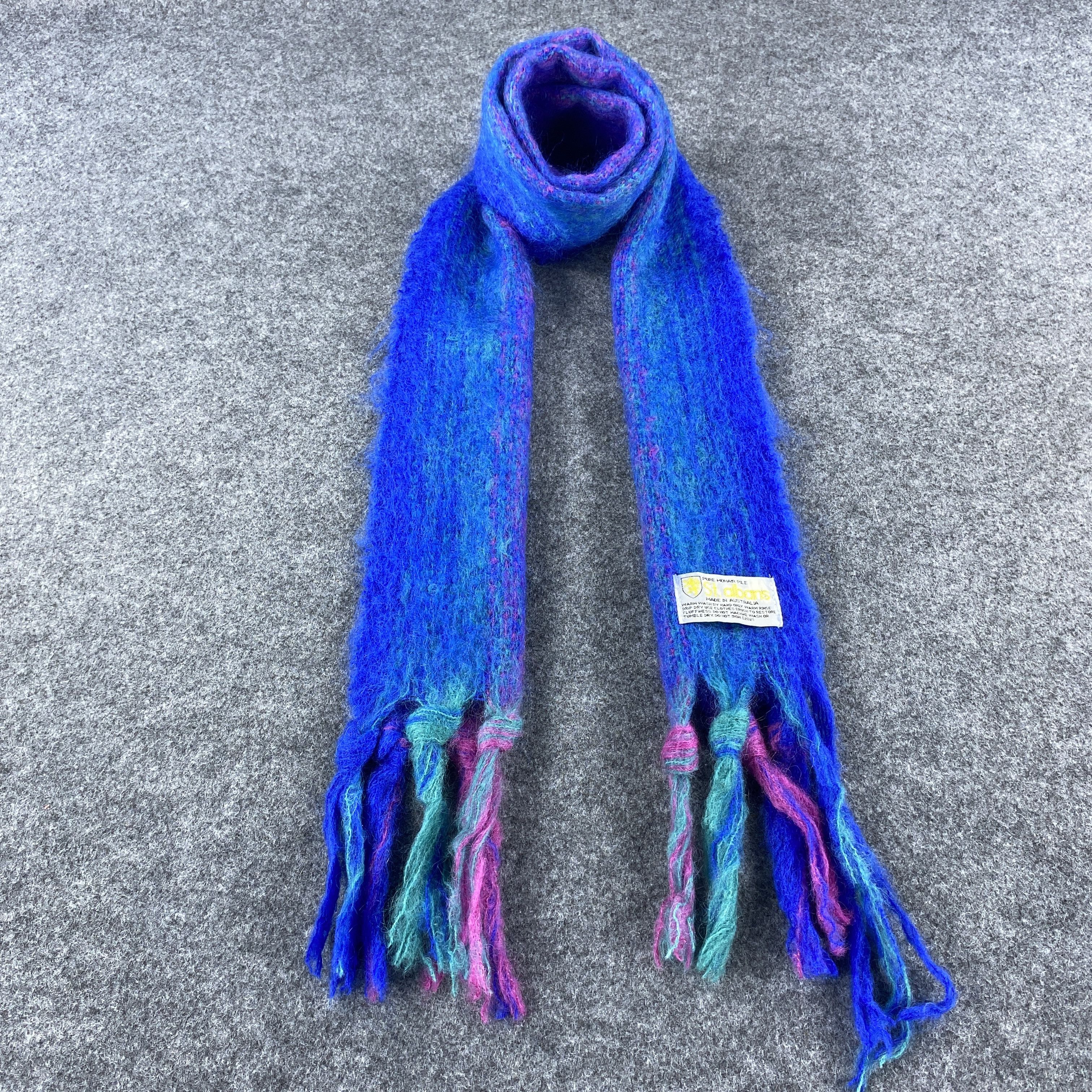 Vintage ST. ALBANS MOHAIR Scarf # Muffler # Neckwear # D502 Size ONE SIZE - 1 Thumbnail
